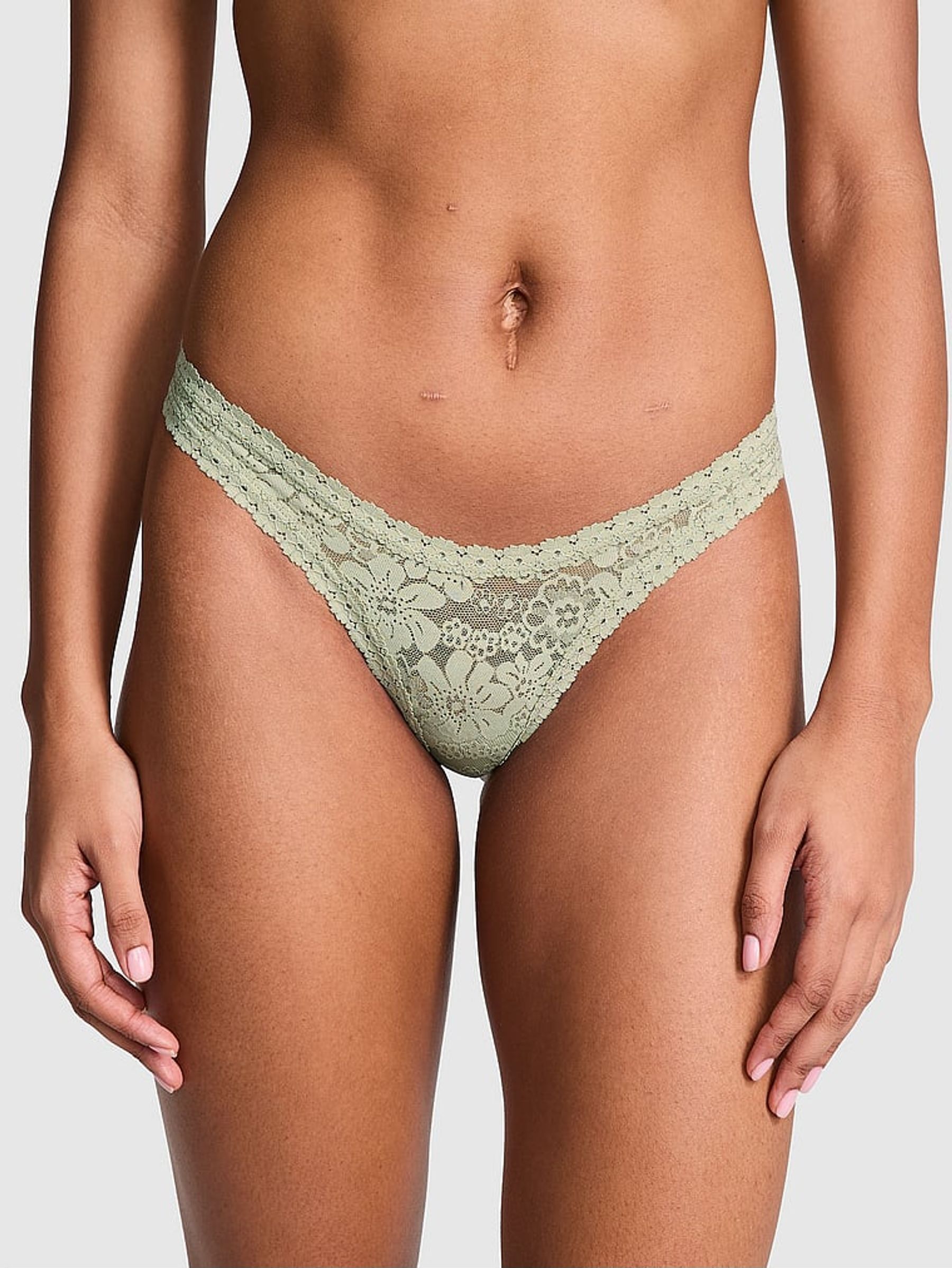 Green Garden Mini Scoop Thong Floral Lace Knickers (AY0111) | €10.50