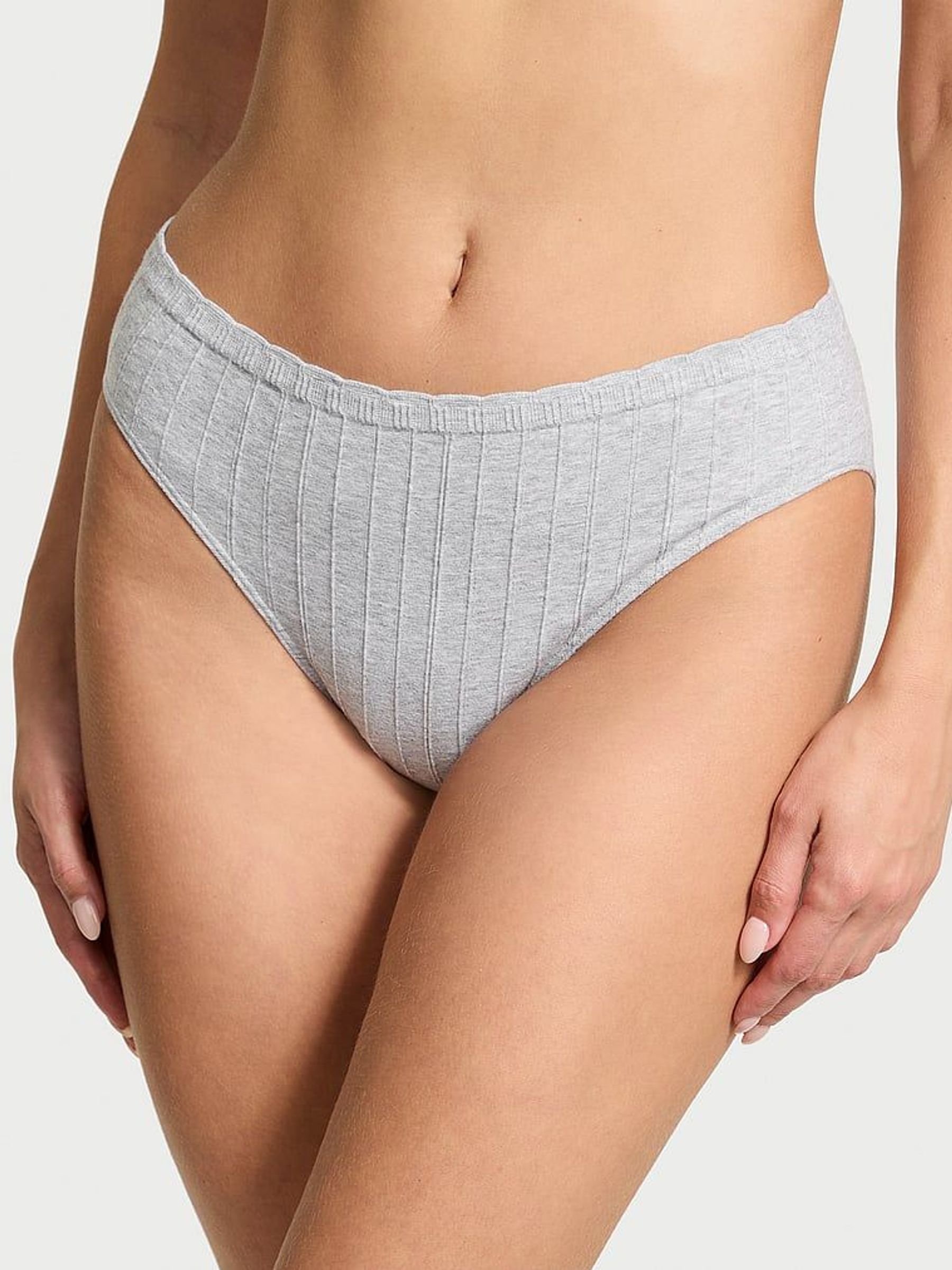 Grey Heather Brief Ribbed Knickers (AY0433) | €10.50