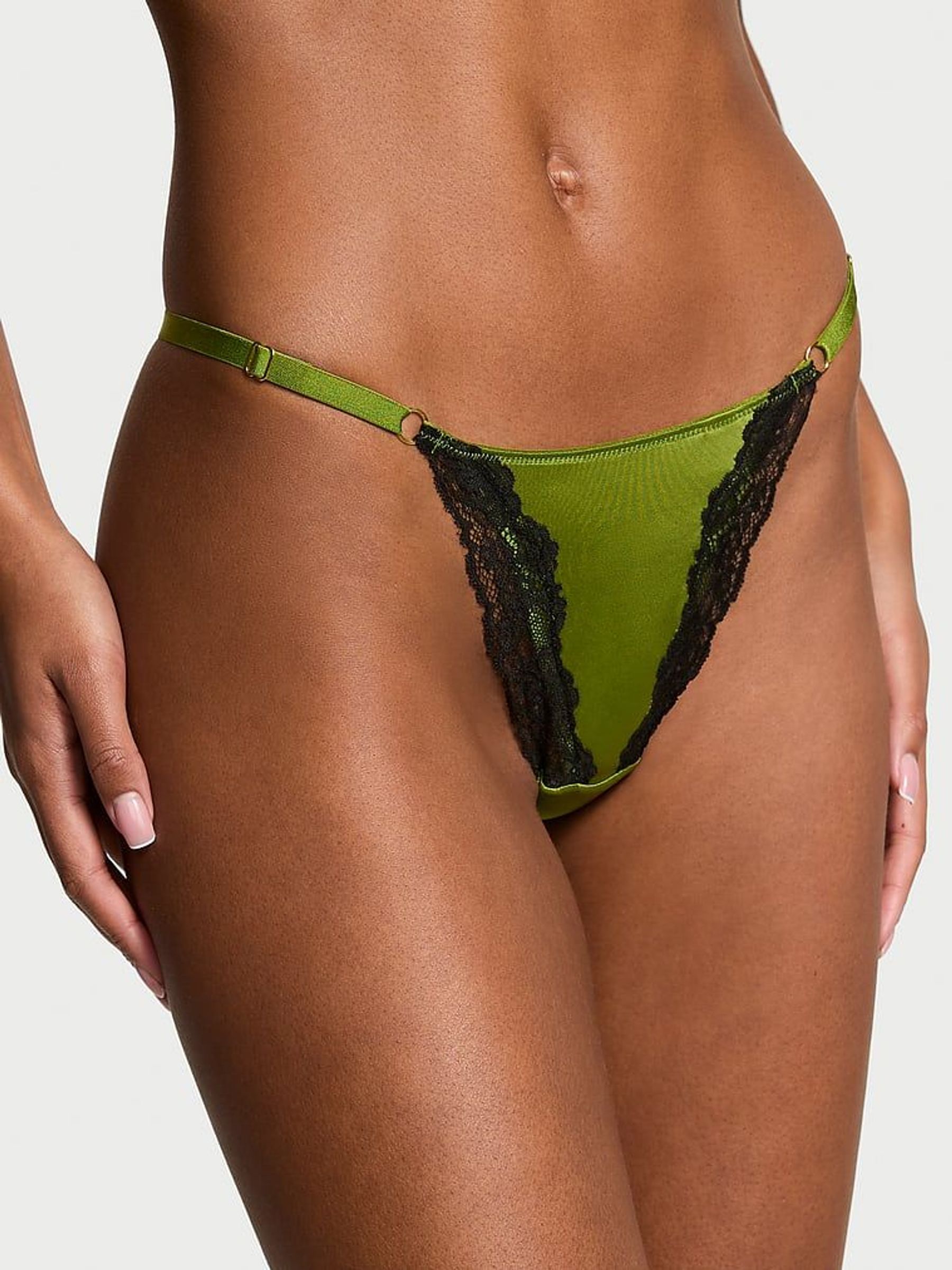 Pear Green G String Lace Trim Knickers (AY0455) | €20.50