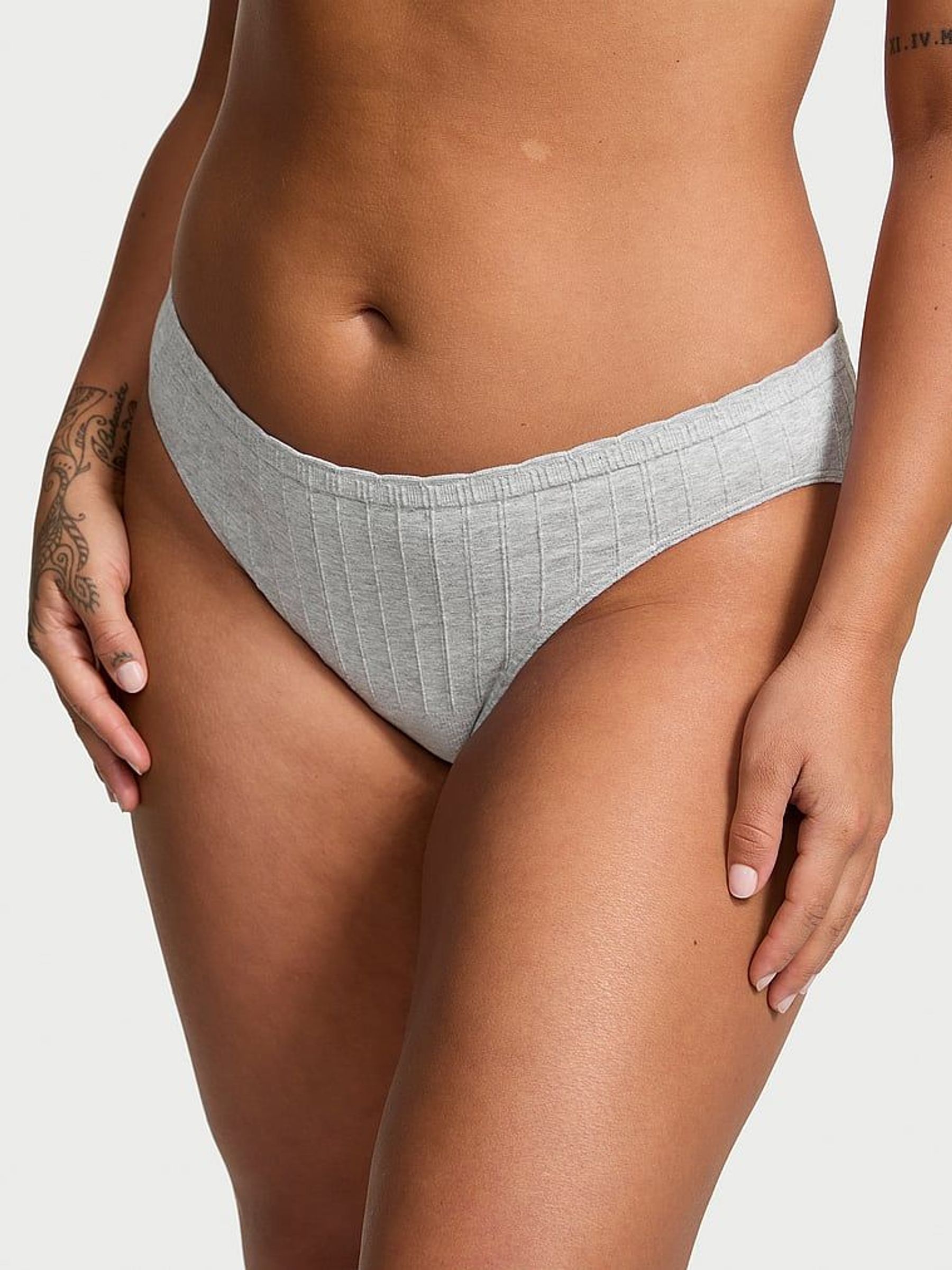 Grey Heather Bikini Ribbed Knickers (AY0457) | €10.50