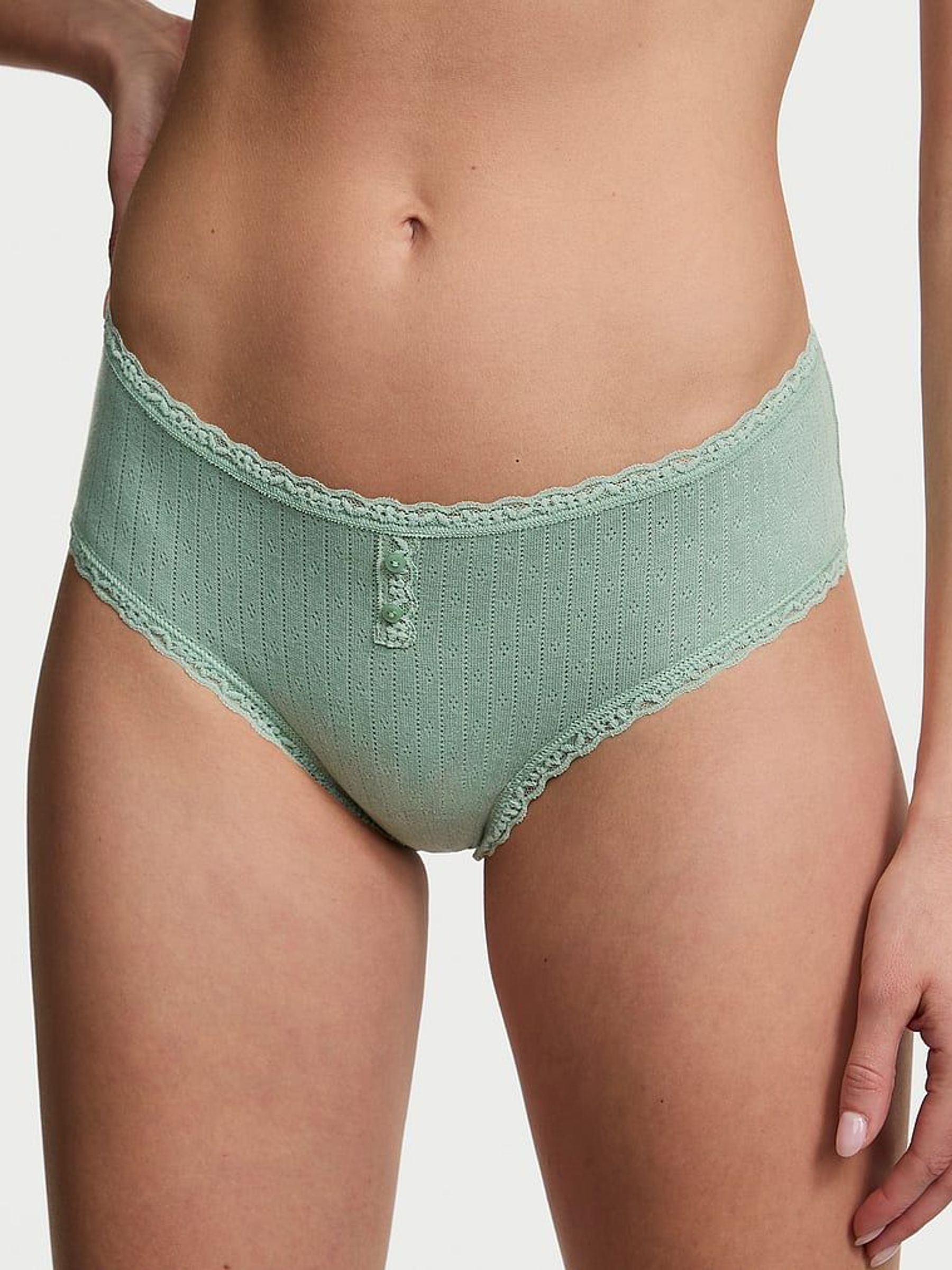 Seasalt Green Cheeky Cotton Pointelle Knickers (AY0466) | €10.50
