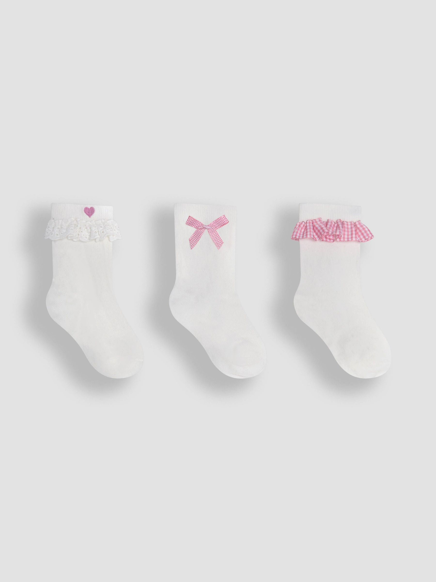 Pink Frilly Socks 3 Pack (AY1338) | $16