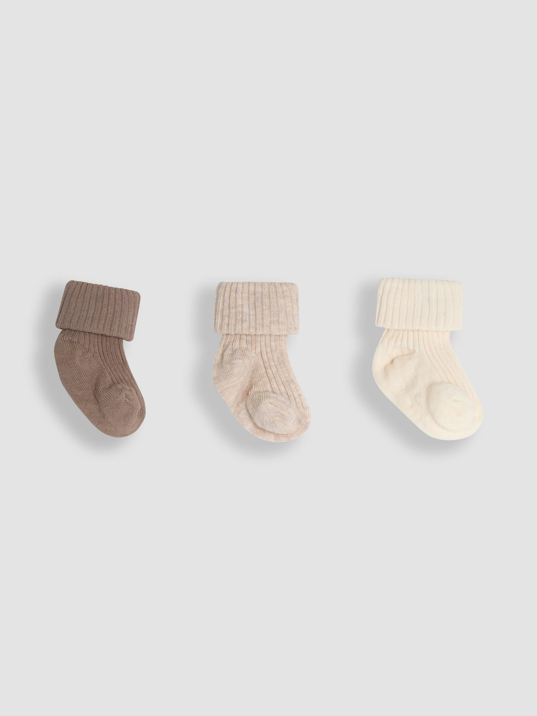 Neutral 3-Pack Ribbed Baby Socks (AY1346) | $16