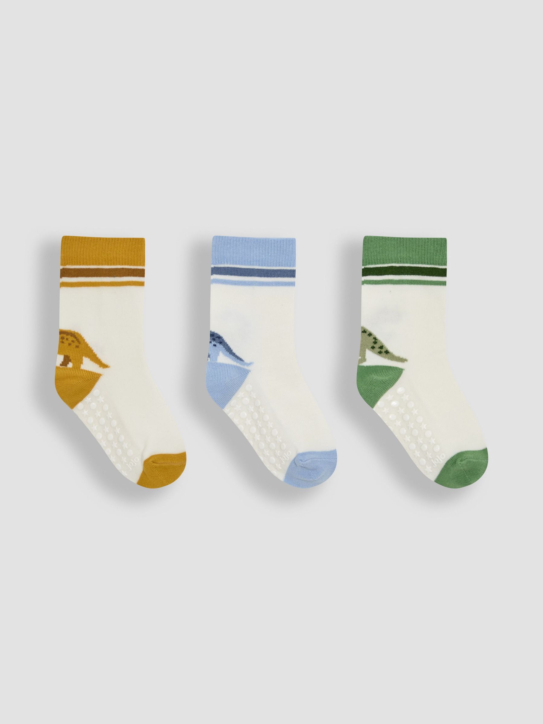 Ecru Cream 3-Pack Printed Socks (AY1361) | $16