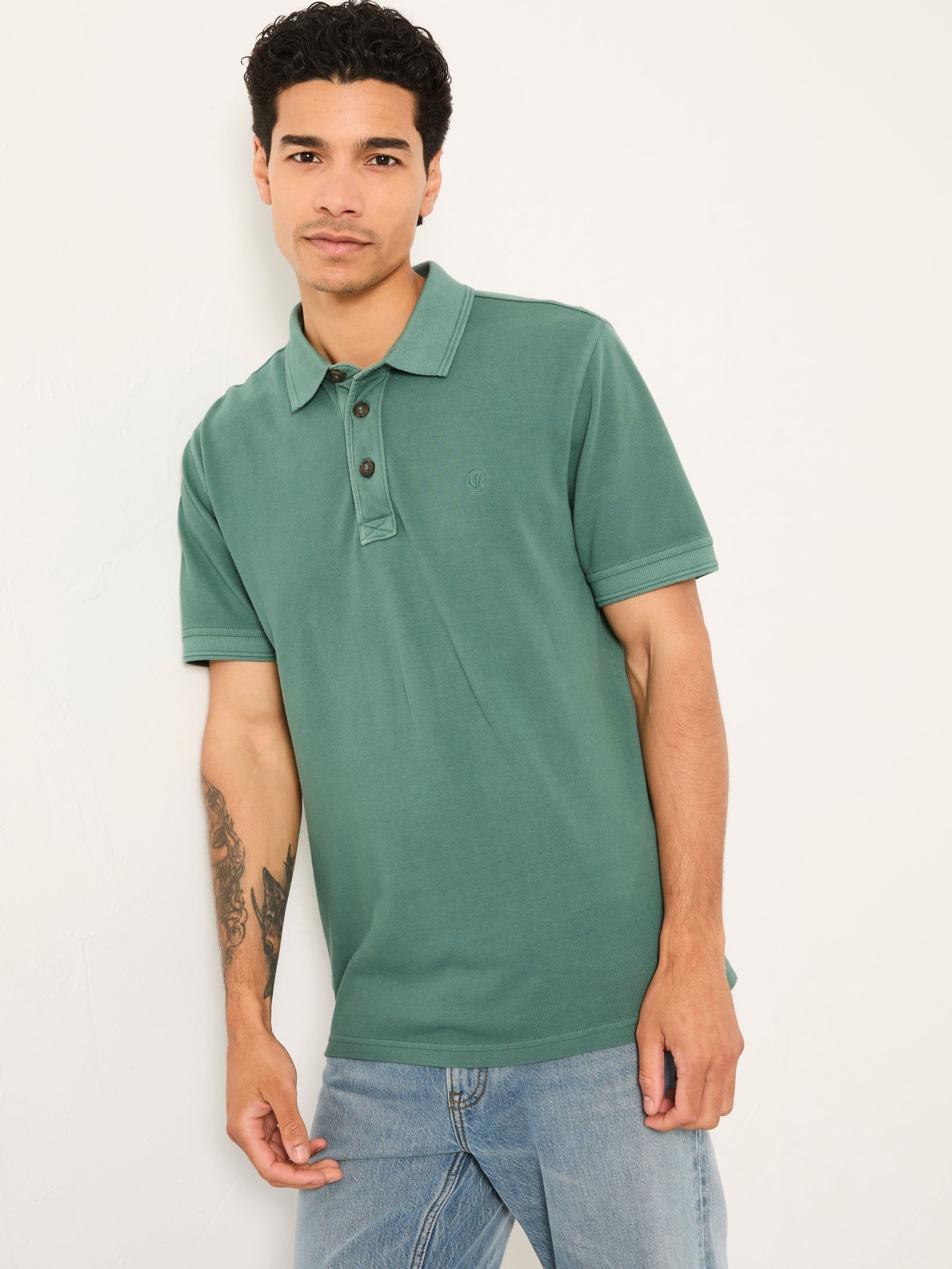 Emerald Green Short Sleeve Pique Polo (AY4057) | $51