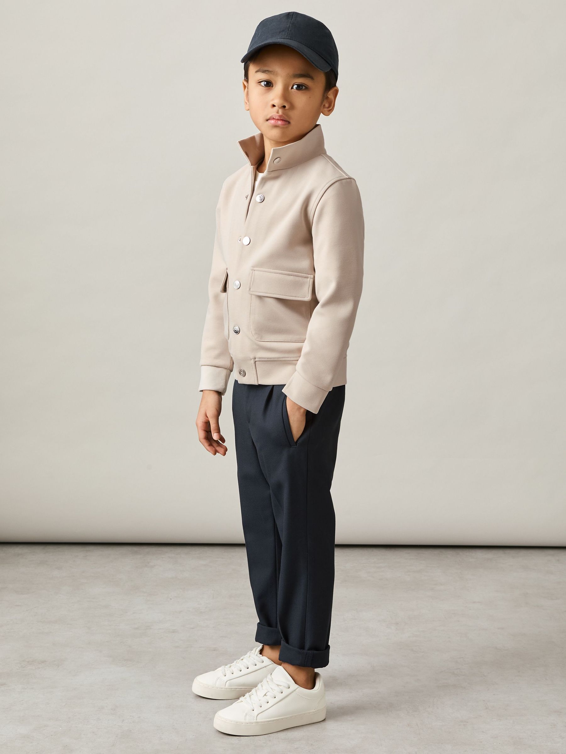 Interlock-Jacke mit Trichterkragen in Stone (3–9 Jahre) (AY4393) | 44 €