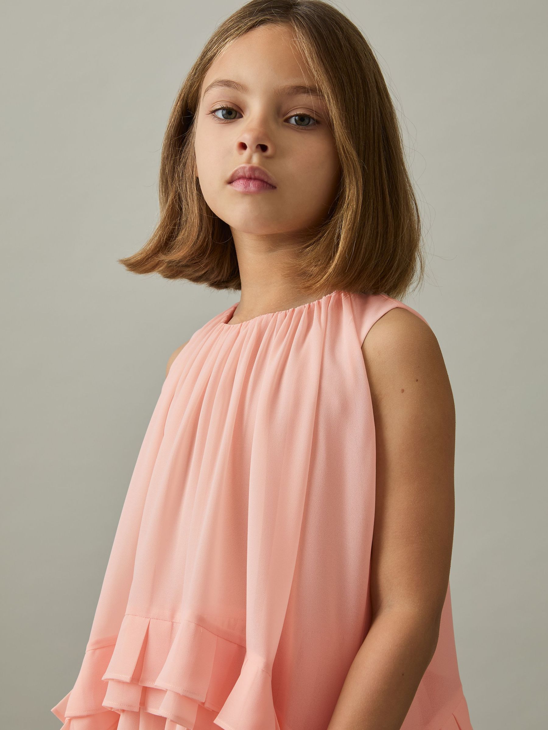 9-13 yrs Chiffon Tiered Dress in Pink (AY6529) | €95