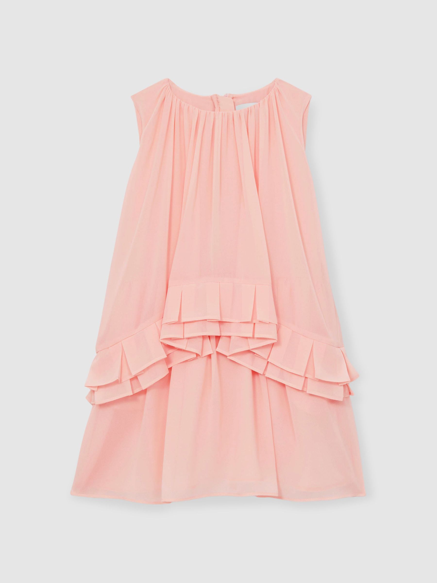 13-14 yrs Chiffon Floral-Print Tiered Dress in Pink (AY6543) | €95