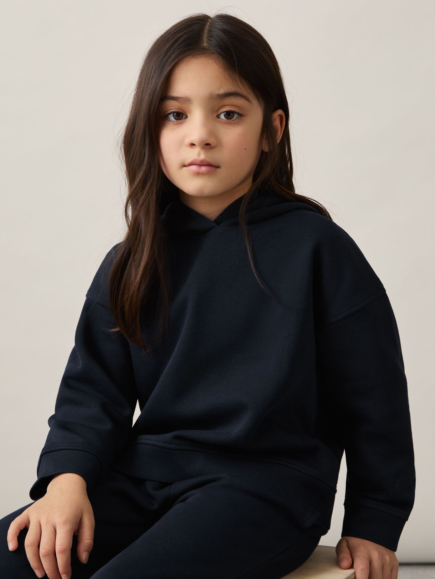 Cotton Blend Hoodie And Joggers Set in Navy (AY7487) | US$55