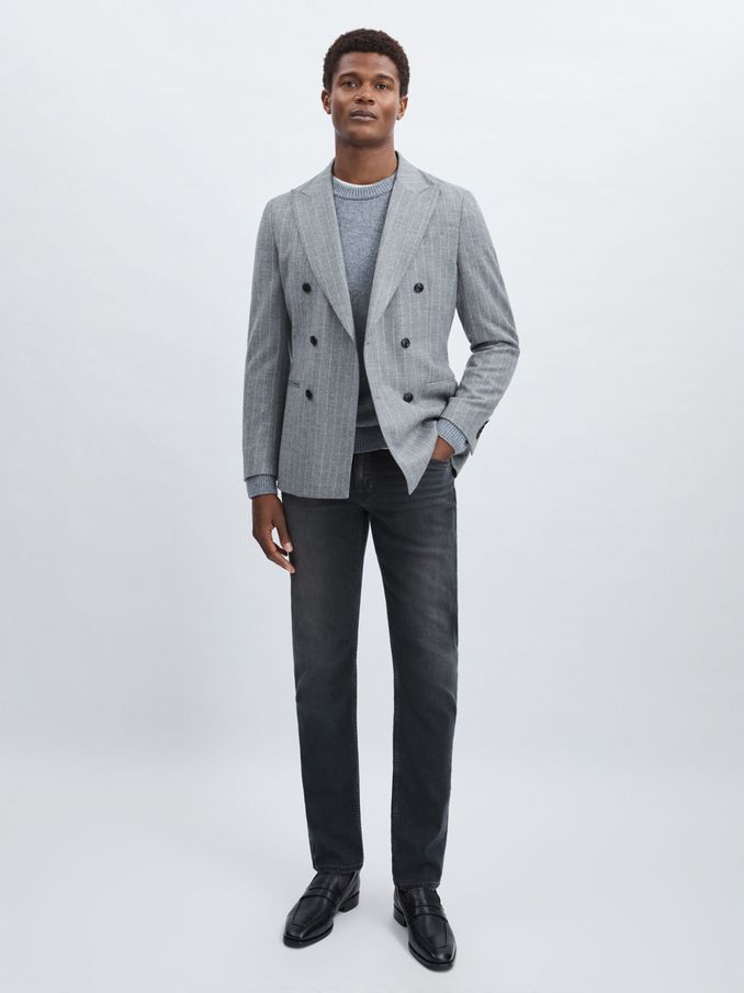 Paige Slim Leg Stretch Jeans in Grey/Navy (AY8100) | €345