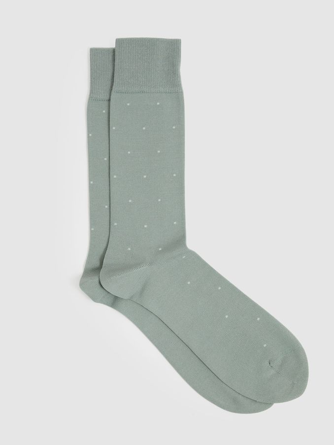 Polka Dot Socks in Light Sage (AY8325) | €12