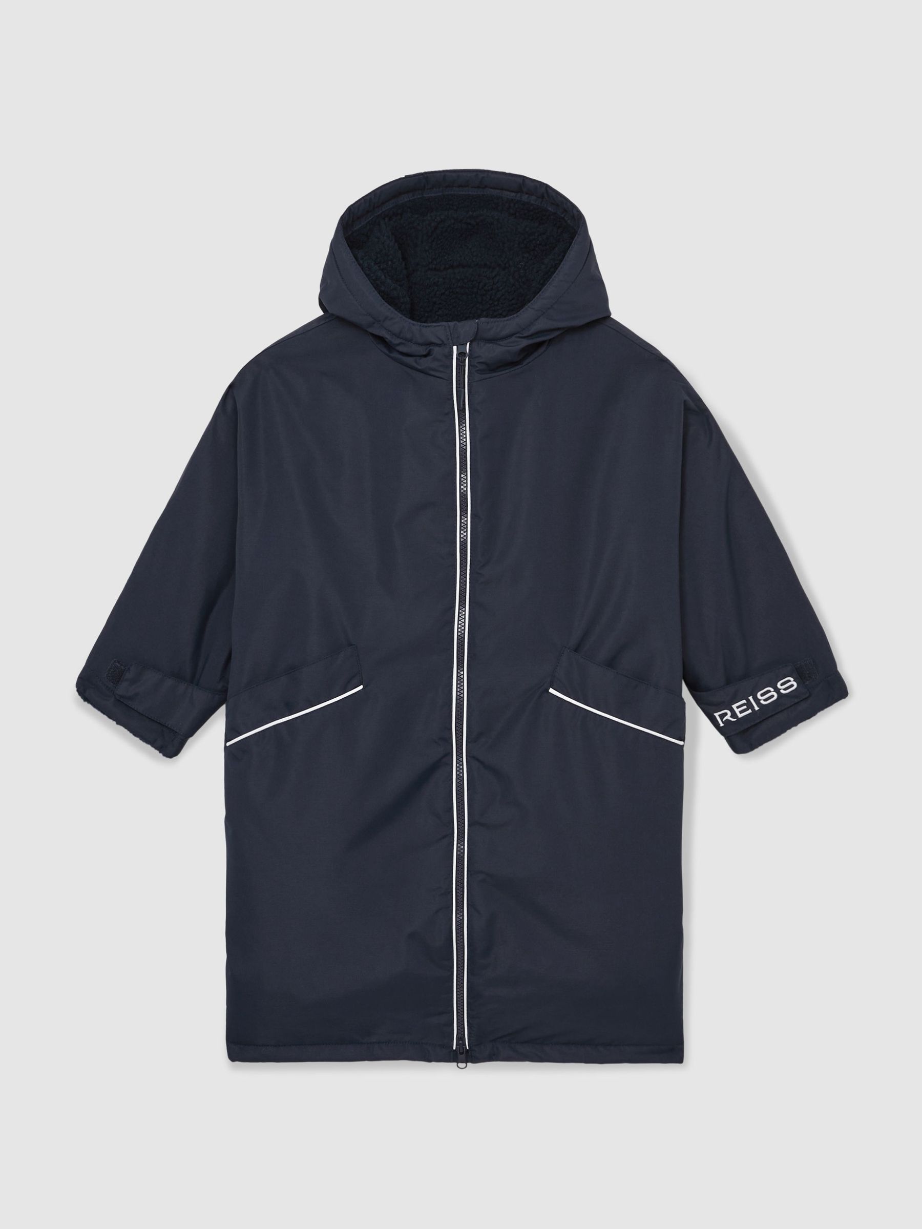 11-14 yrs Water-Repellent Fleece-Lined Coat in Navy/White (AY8326) | CA$190