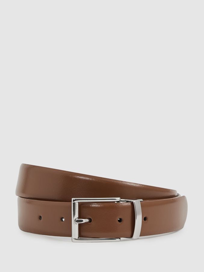 Leather Reversible Belt in Tan/Dark Brown (AY8331) | €95