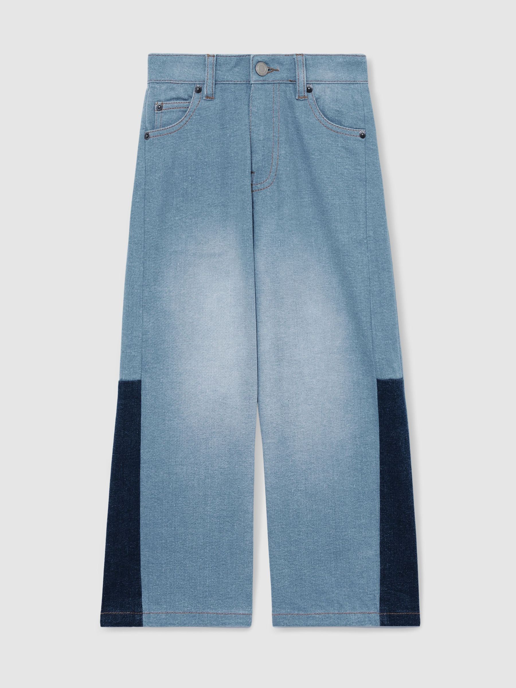 Patchwork Denim Jeans Two-Tone in Blue (AY8845) | US$100