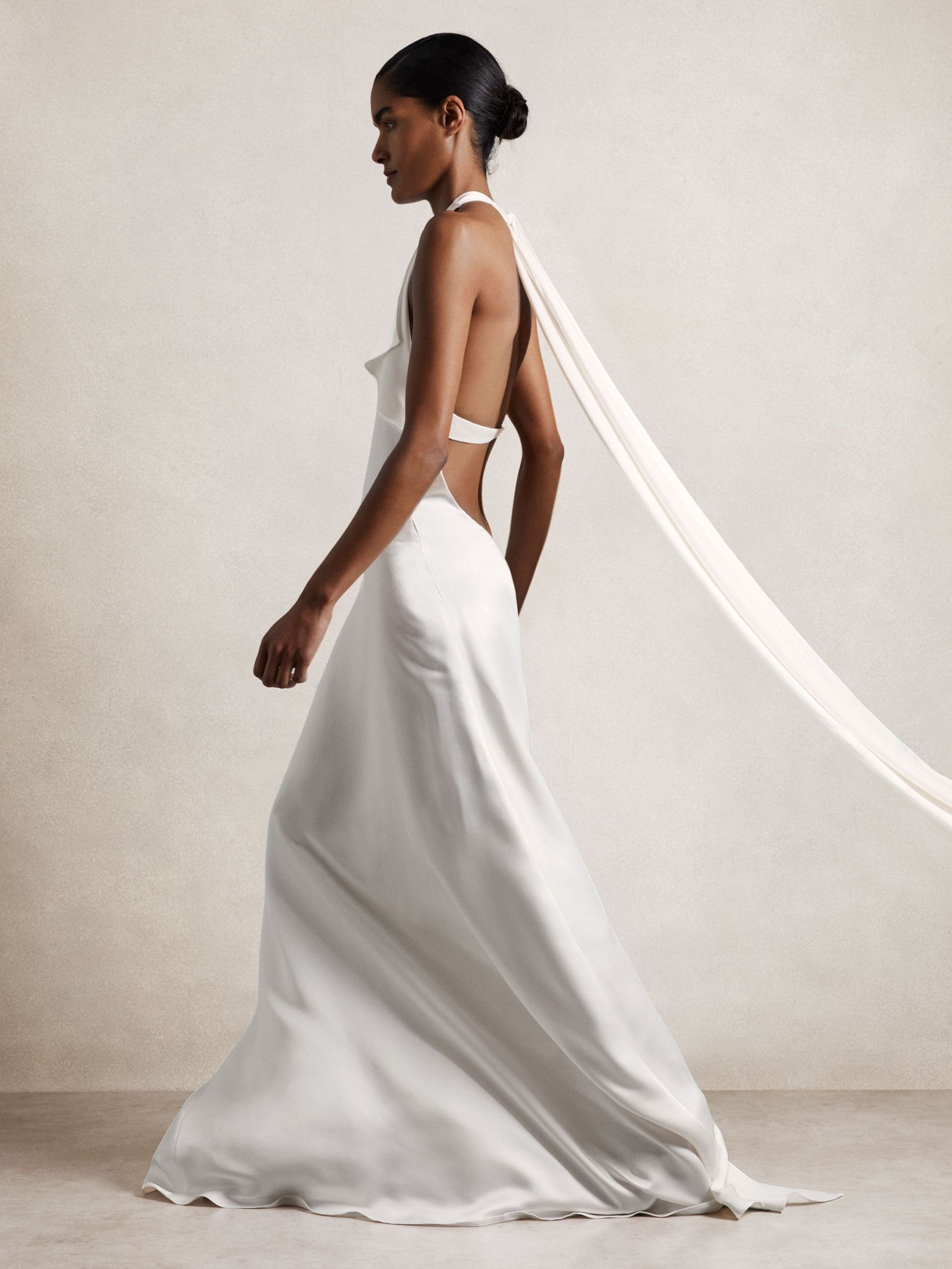 Atelier Duchess Satin Maxi Dress in White (AY8857) | US$1,040