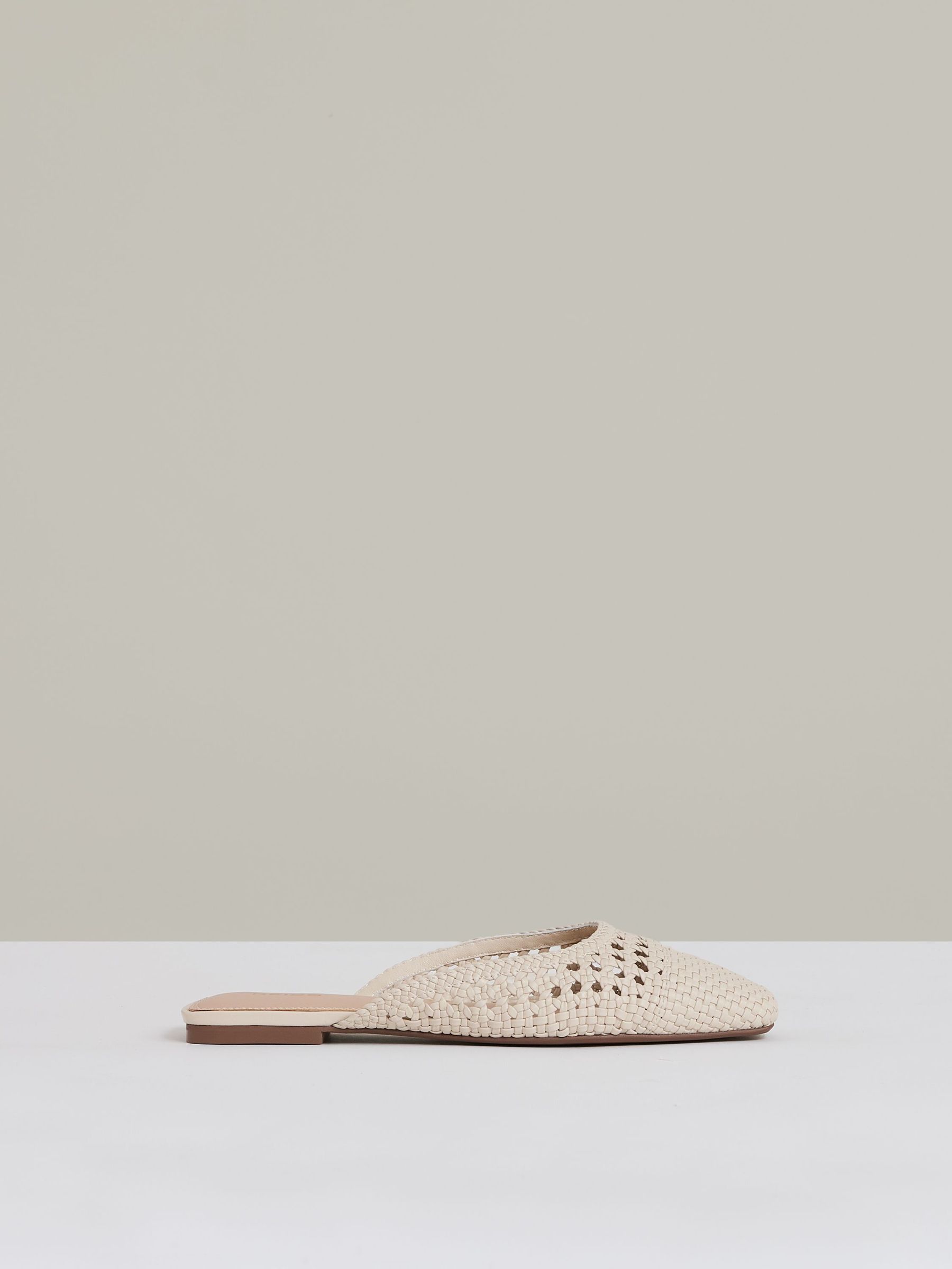 Woven Slip-On Mules in Off White (AY8865) | US$265