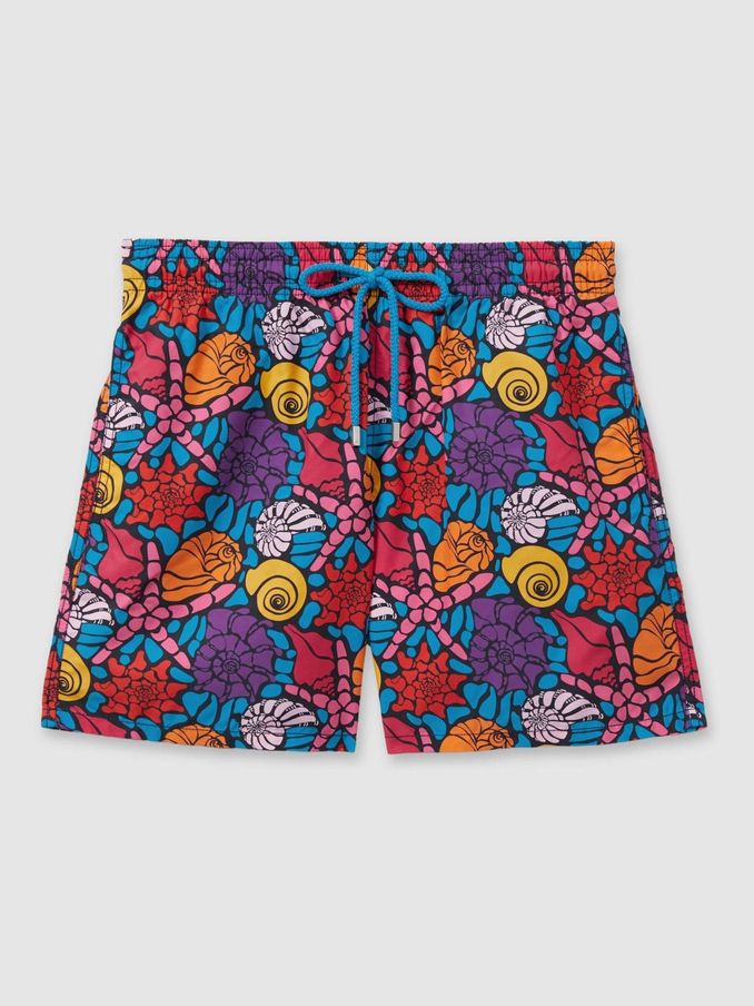 Vilebrequin Bleu Marine Shell Print Swim Shorts in Bleu Marine (B00106) | CA$445