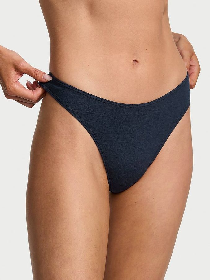 Noir Navy Blue Thong Knickers (B00222) | €10.50