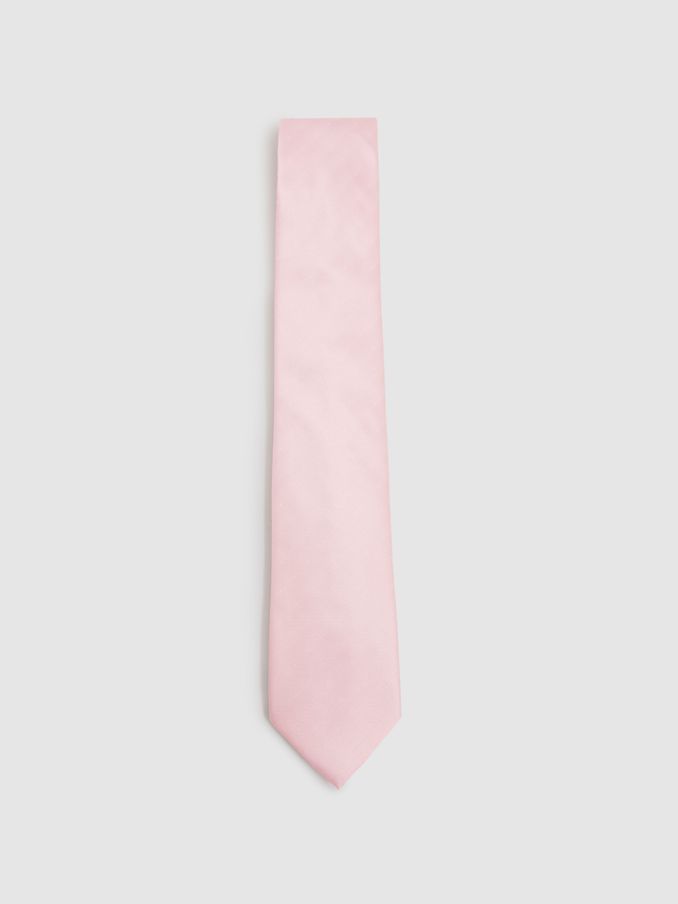 Polka Dot Silk Tie in Light Pink (B10540) | €70