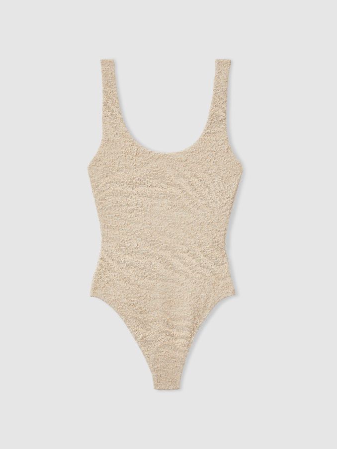 Sands Claudina Natural The Upside Textured Metallic Swimsuit (B11016) | US$190