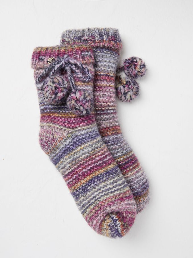 Purple Womens Space Dye Bedsocks (B12210) | €15