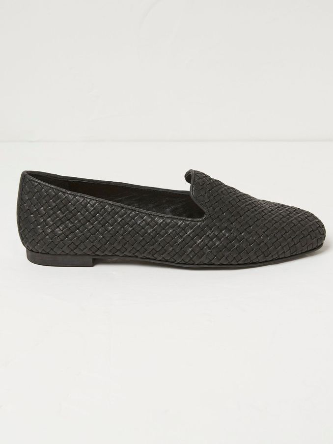 Aila Black Woven Ballerinas Shoes (B12687) | €50