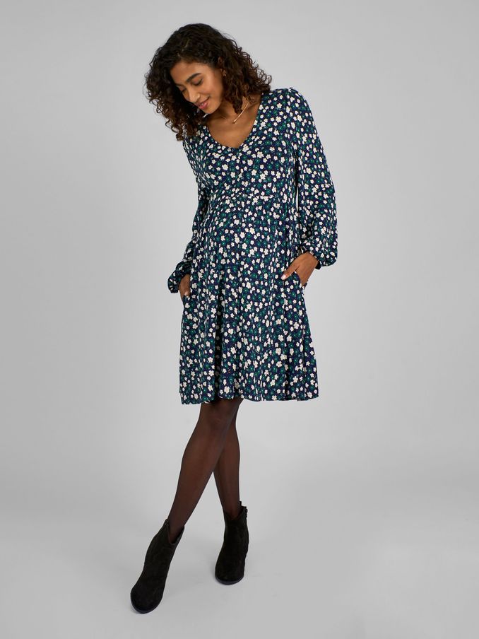 Navy Blue Green Dress (B12861) | $73