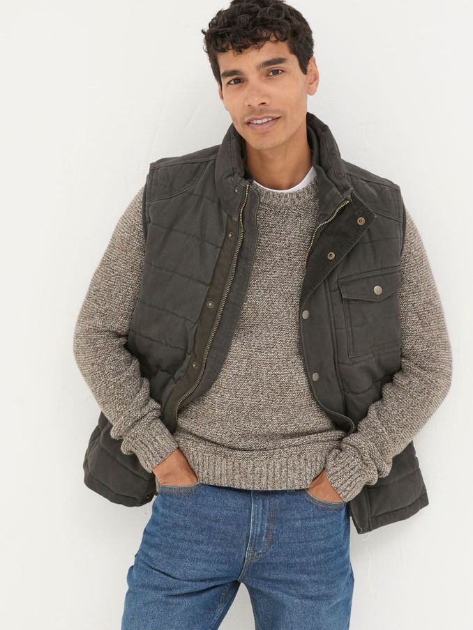 Wardley Brown Canvas Gilet (B14130) | $69