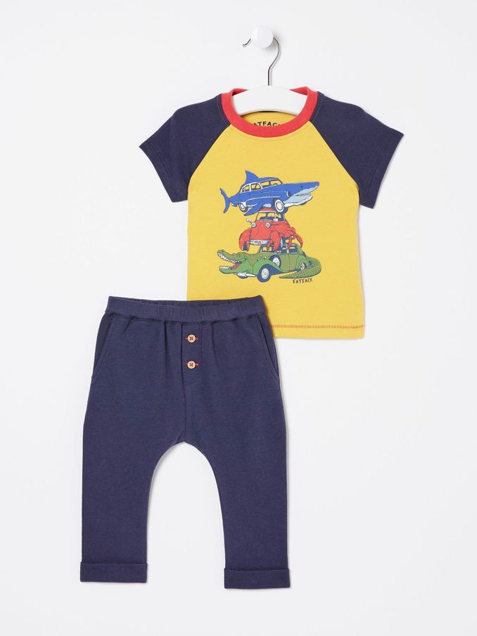 Yellow Shark Graphic Leggings Set (B14437) | $22