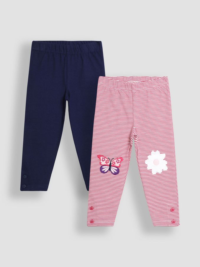 Orchid Butterfly Appliqué Leggings 2 Pack (B14565) | $18