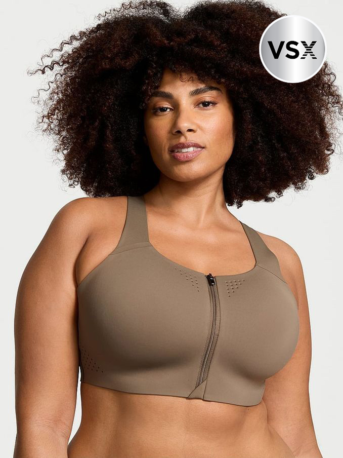 Terra Olive Green Front Close Featherweight Max High Support Sports Bra (B16169) | €56