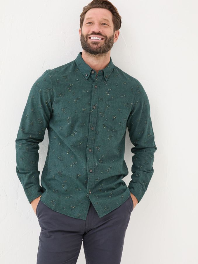 Teal Blue Burgess Floral Print Shirt (B16386) | €39