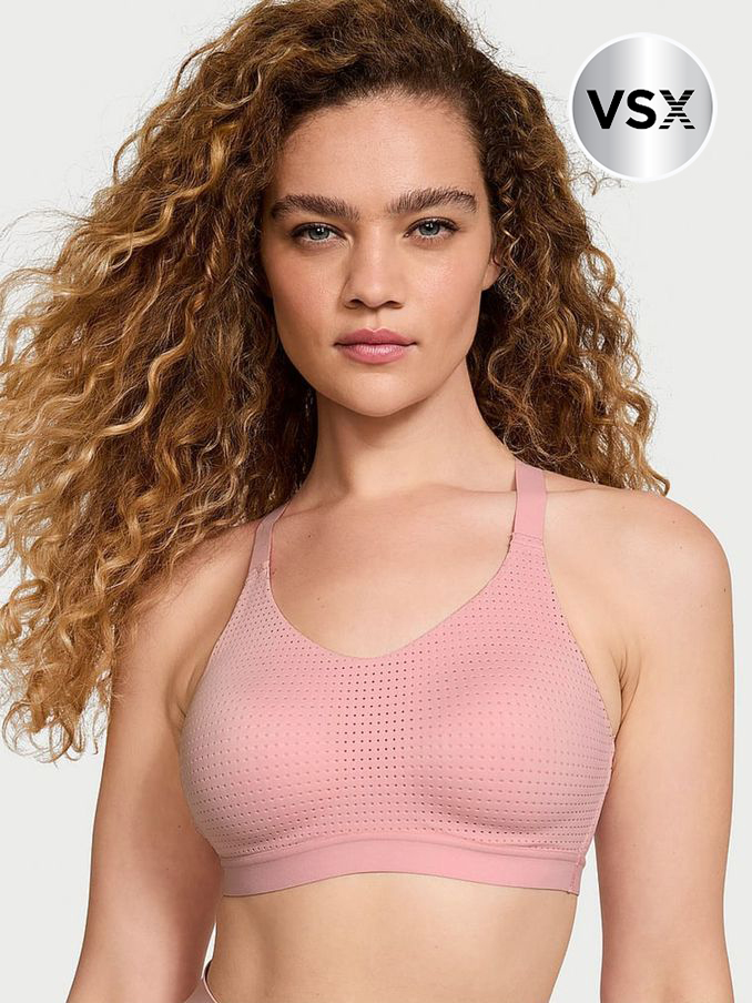 Chalk Rose Pink Lightweight Mesh Medium Support Sports Bra (B17107) | €52