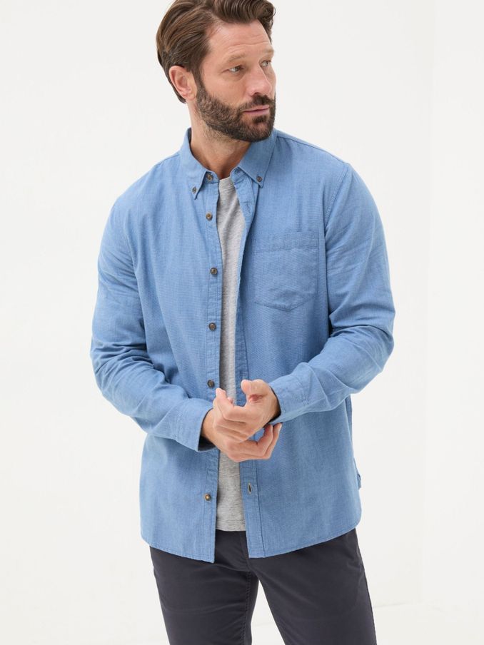 Light Blue Long Sleeve Tadlow Shirt (B20802) | $38