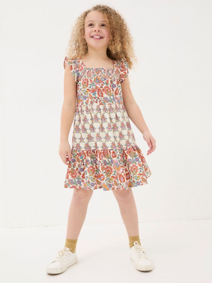 Milly White Floral Print Dress (B21785) | $24