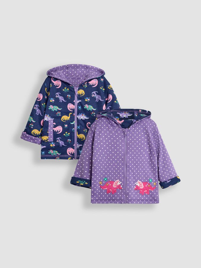 Lilac Purple Dino Appliqué Reversible Hoodie (B21989) | $48
