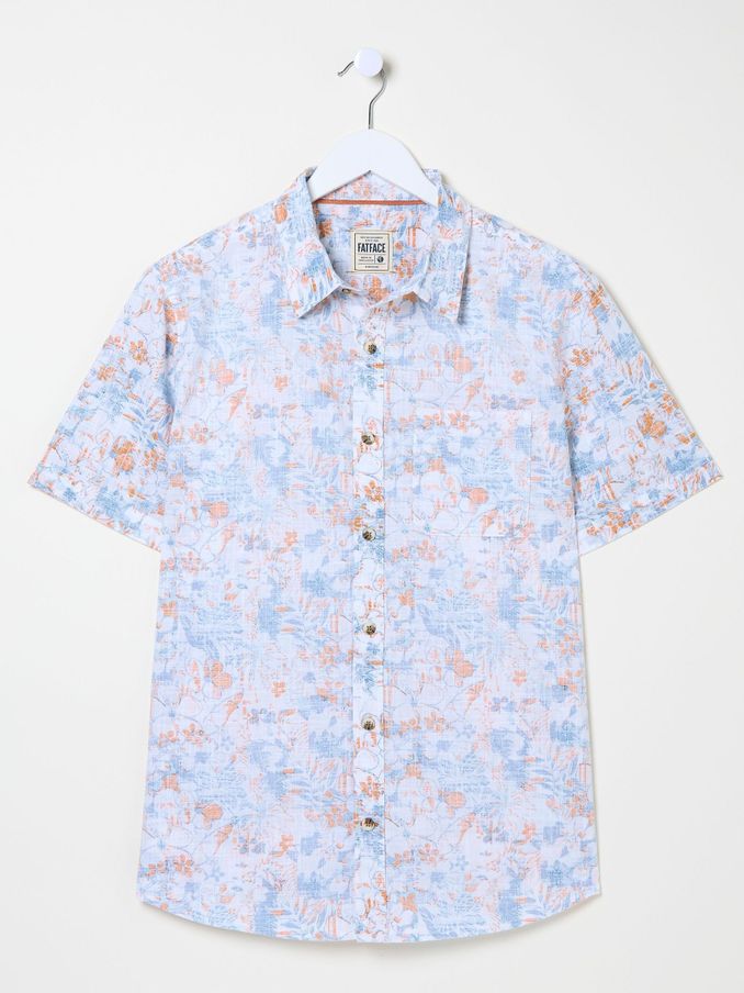 White Sketchy Hibiscus Print Shirt (B22168) | €34 - €36