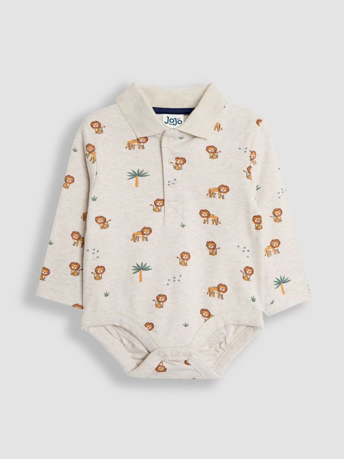 Neutral Lion Printed Polo Shirt Bodysuit (B22354) | $10