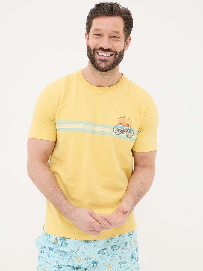 Judes Yellow Chest Stripe T-Shirt (B22477) | €23