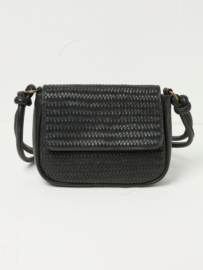 Alexia Black Woven Shoulder Bag (B24879) | €55
