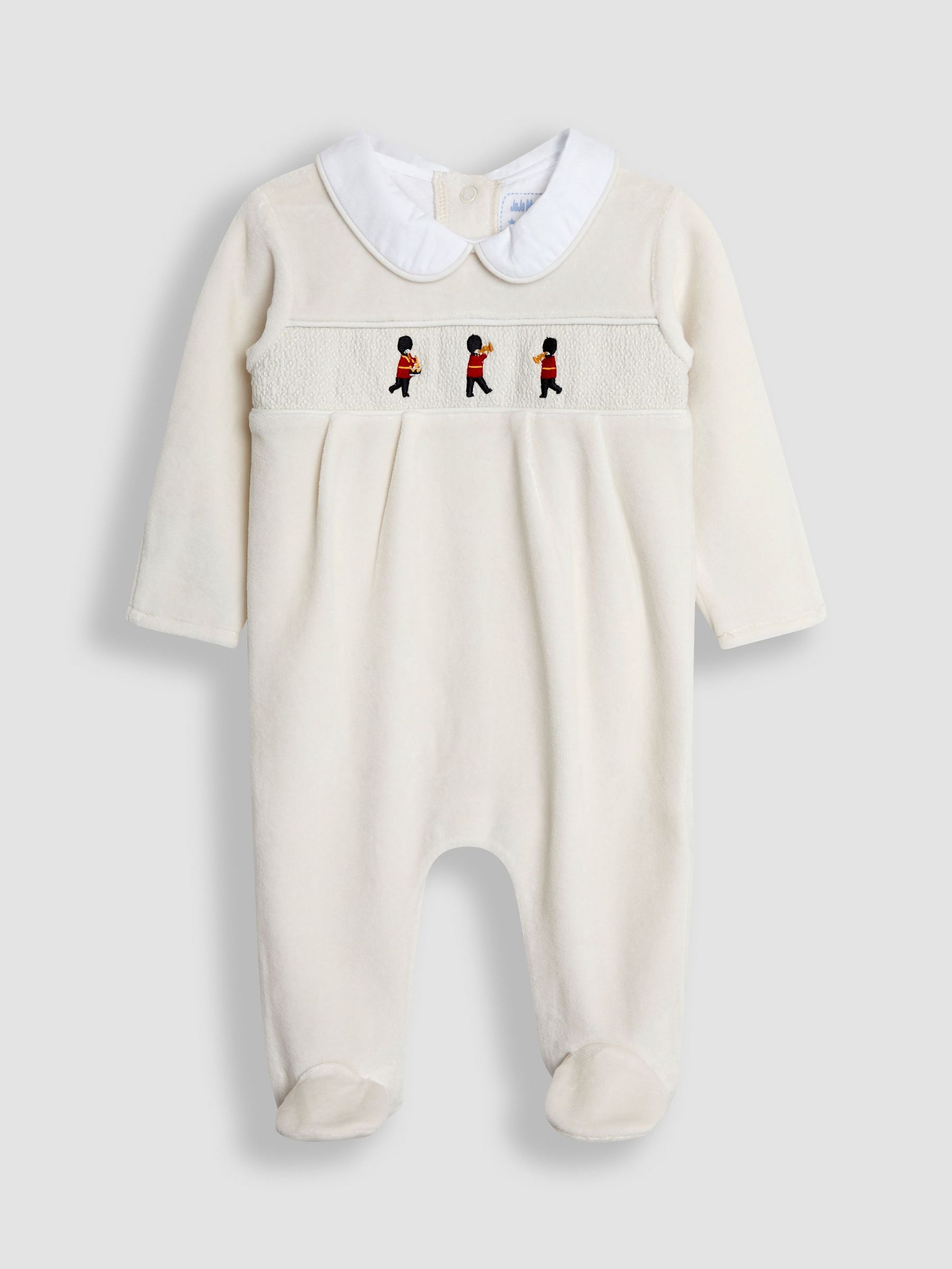 Grey London Guard Smocked Velour All-In-One (B25286) | $41