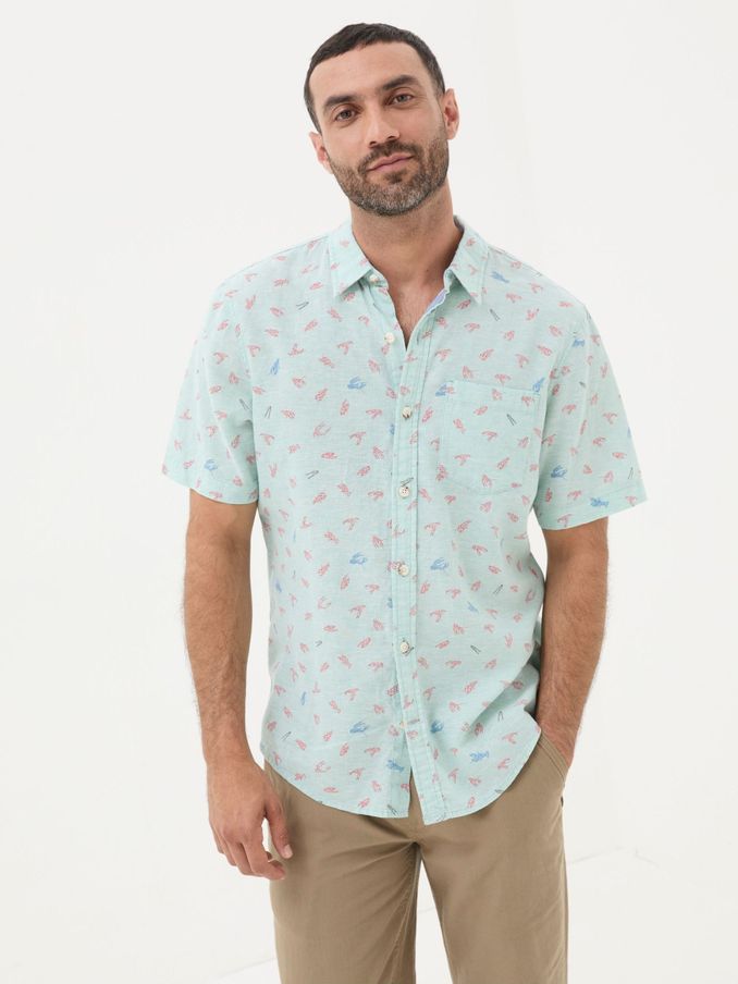 Blue Cracking Lobster Print Shirt (B25646) | €36