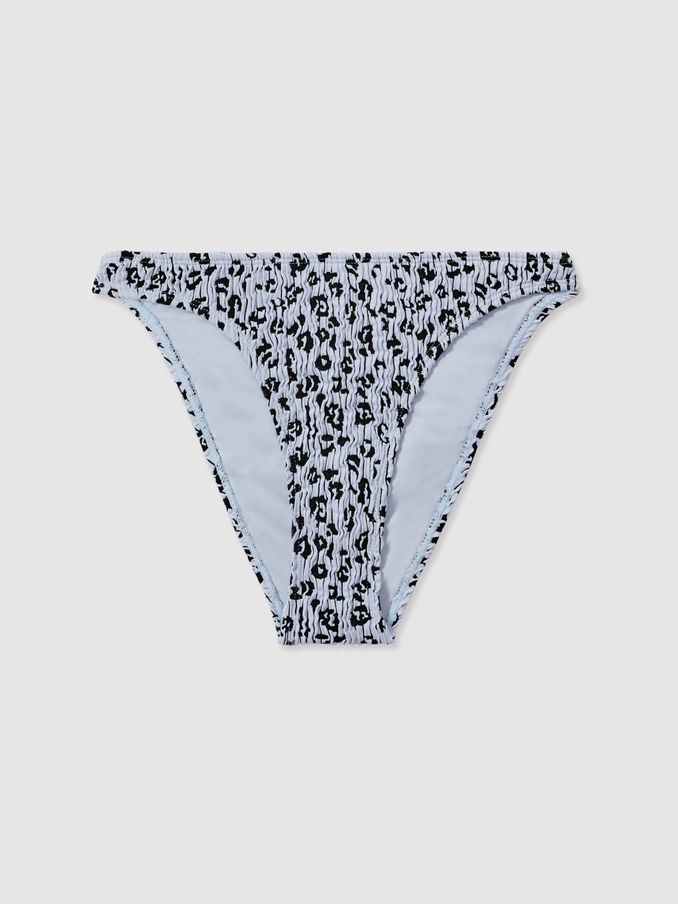 Textured Leopard Print Bikini Bottoms in Blue Print (B26341) | US$55