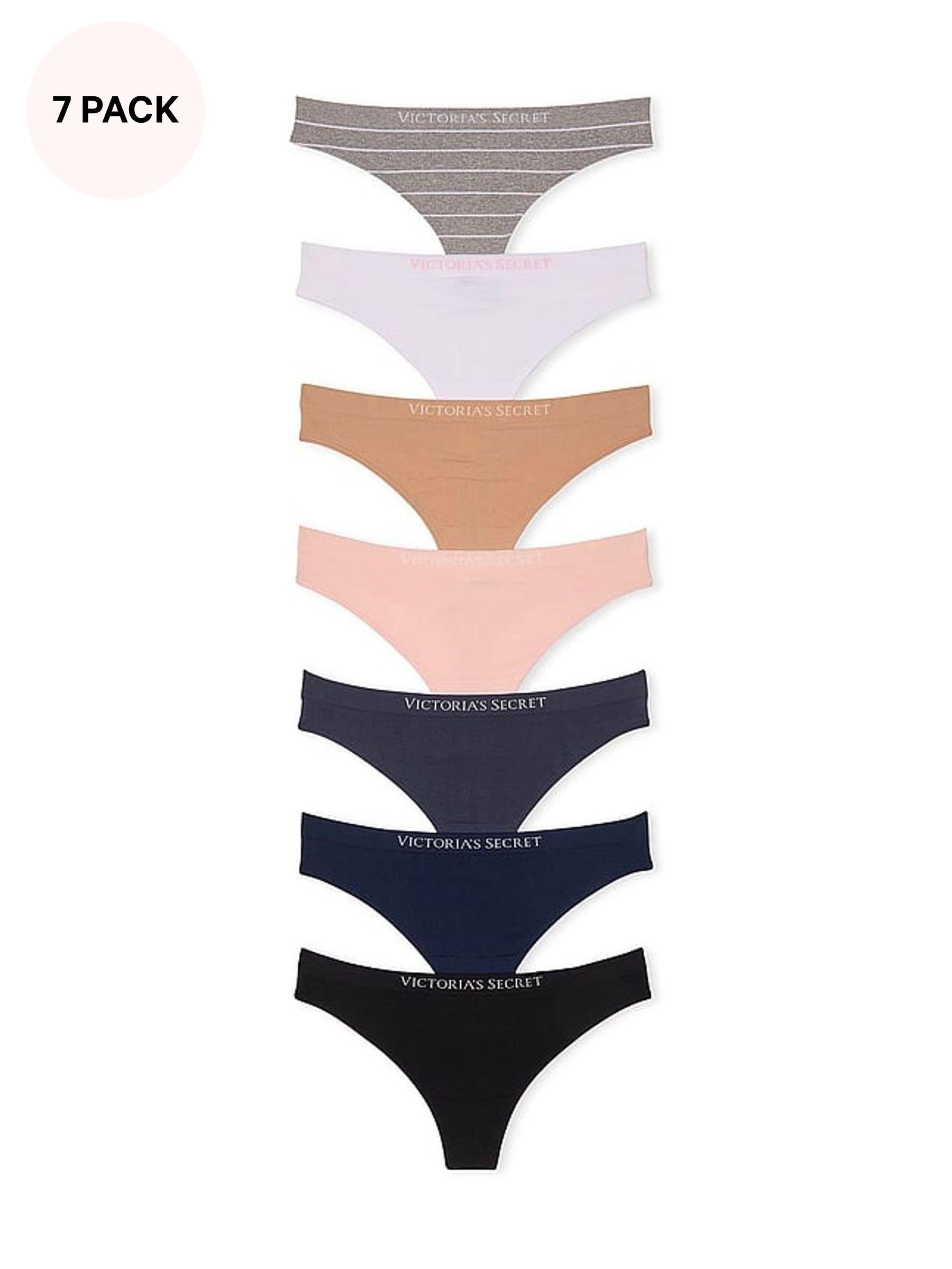 Grey/White/Nude/Pink/Blue/Black Thong 7 Pack Knickers (B26423) | €40