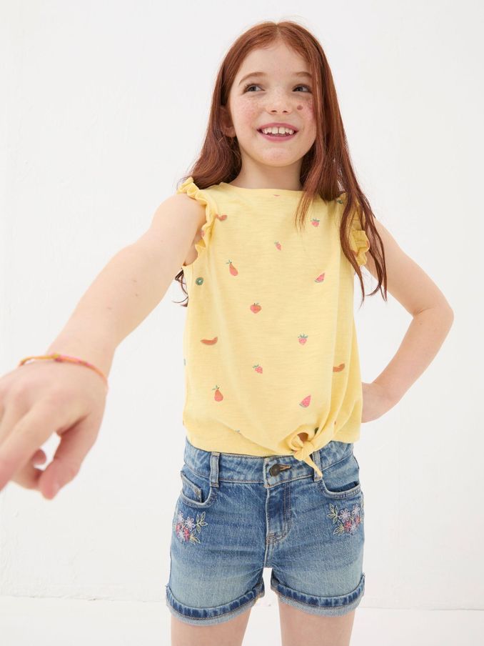 Yellow Fruit Knot Front T-Shirt (B26637) | $12
