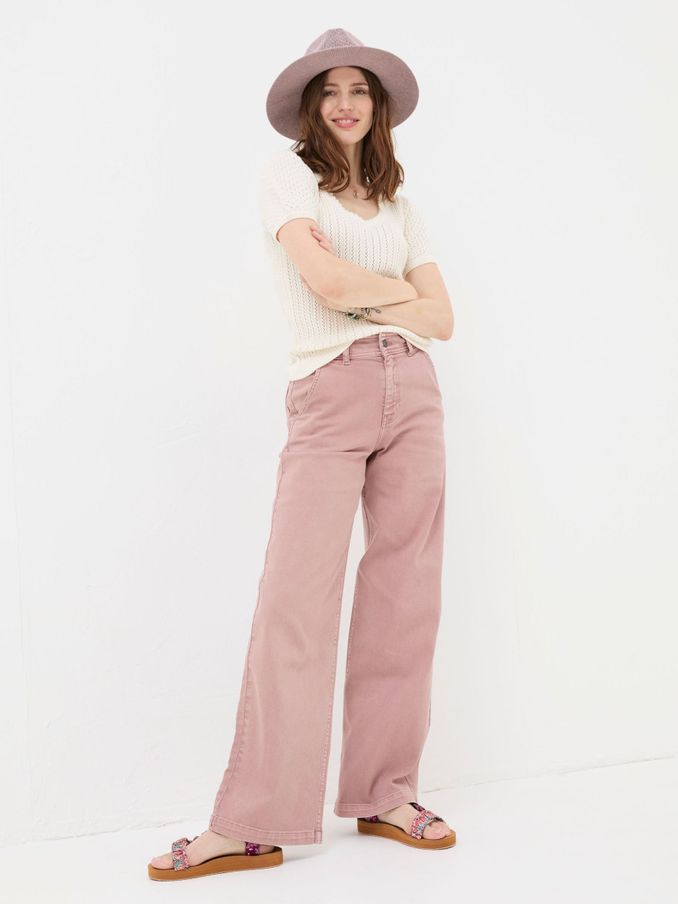 Cassie Pink Wide Leg Jeans (B26683) | €42