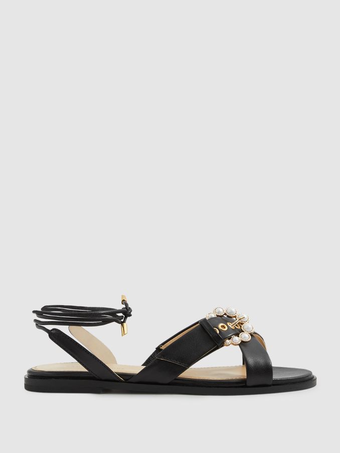Camilla Elphick Leather Sandals in Black (B27283) | AED757