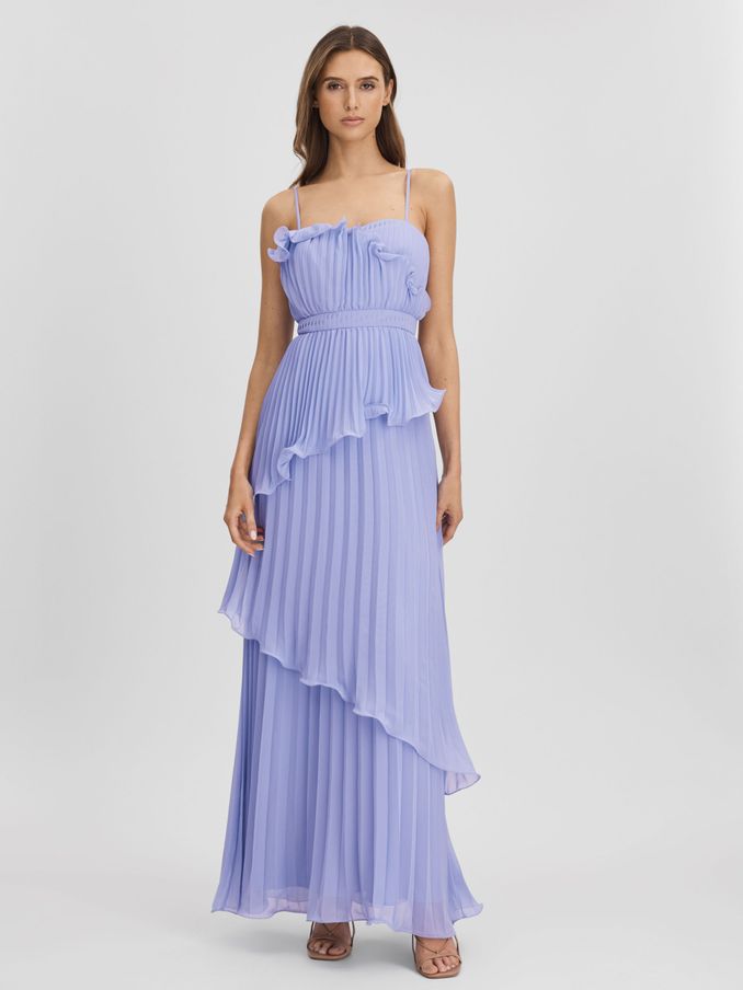 Amur Ruffle Maxi Dress in Lilac (B27379) | $555