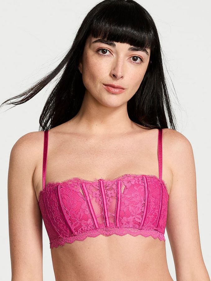 Luscious Rose Pink Lace Bandeau Bra Top (B27507) | €20