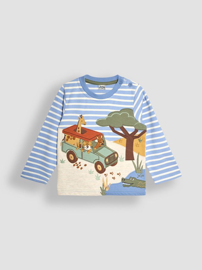 Blue Safari Scene Applique Top (B27952) | $13